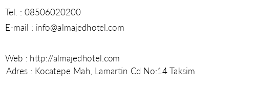 Al Majed Park Hotel telefon numaralar, faks, e-mail, posta adresi ve iletiim bilgileri
